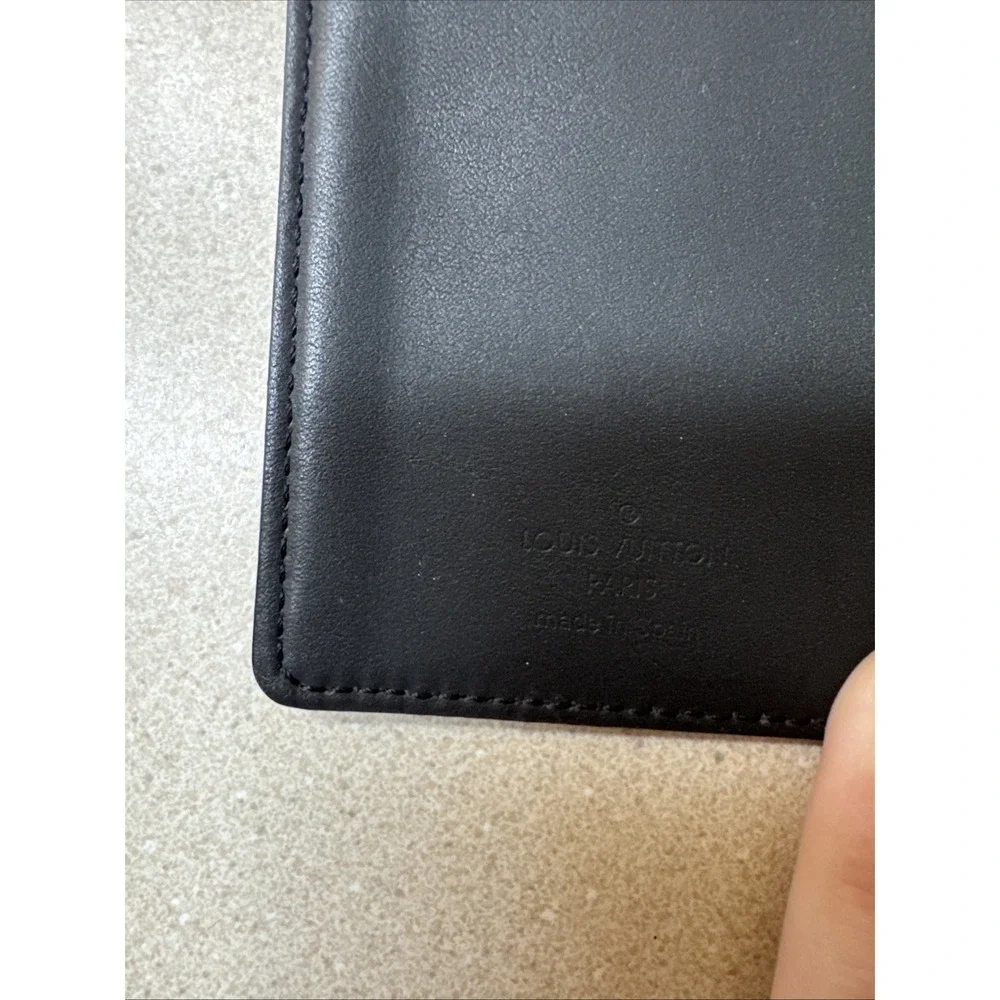 Louis Vuitton Monogram Glace Port Bié Monnaie Wallet Checkbook Cover And Atlas